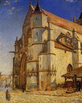 Alfred Sisley : The Church at Moret in the Morning Sun
